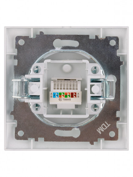 Розетка компьютерная RJ45 серебр. металлик "Лама" TDM