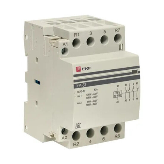 Контактор модульный КМ 63А 2NО+2NC (3 мод.) EKF PROxima Контактор модульный КМ 63А 2NО+2NC (3 мод.) EKF PROxima