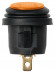 Выключатель клавишный круглый KCD2-101N/FS 250В AC/DC, 1P, 6А, (3с), ON-OFF, черный корпус, желтая клавиша с LED подсветкой, IP54 TDM